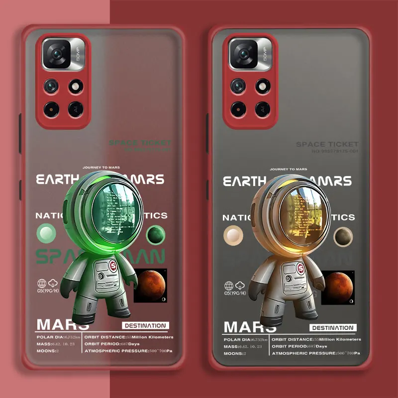 

Hard Back Astronaut Space Ticket Green Case for Xiaomi Redmi Note 8 9 10 11 9a 11s Pro 5 4G 5Prime 4 9T 6 3 2 Capa Shell Phone