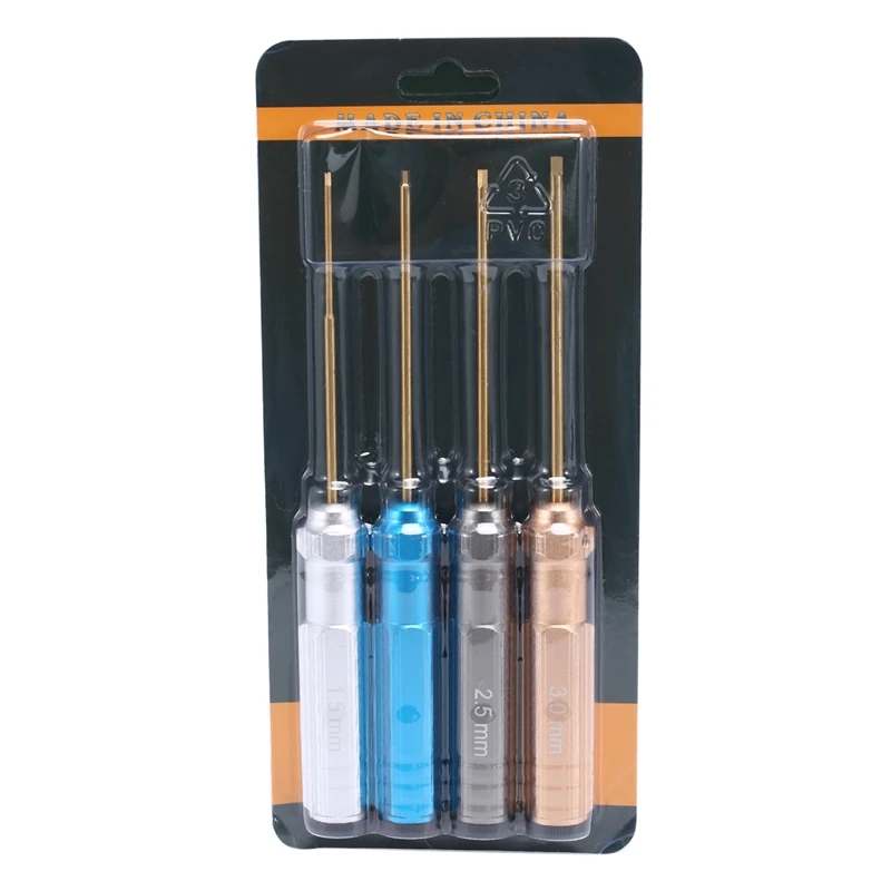 

Набор отверток GTBL с шестигранным хвостовиком, 4 шт., закаленное титановое покрытие, 1,5, 2,0, 2,5, 3,0 мм, отвертка для радиоуправляемых вертолетов, автомобилей, игрушек