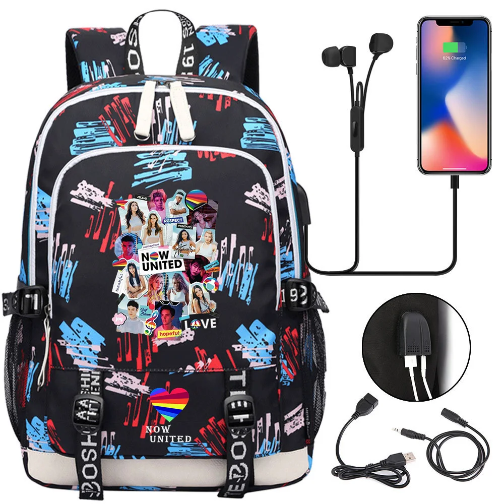 

Hot Now United School Bags For Teenager USB Charging Laptop Backpack Women Men Student Book Bag Mochila Travel Bags