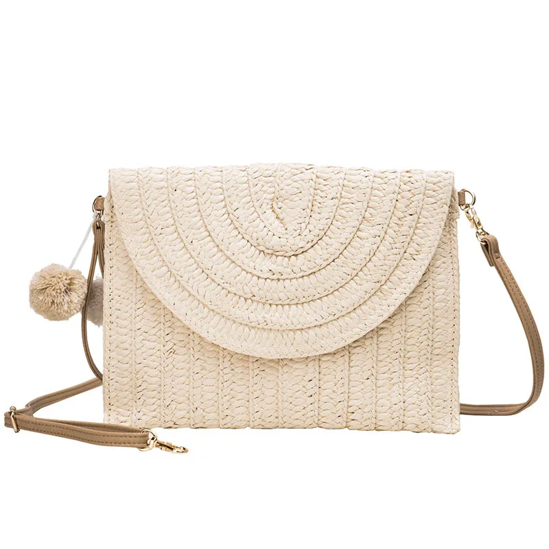 

New Clutch Bag One Shoulder Messenger Straw Casual Woven Women's Bag