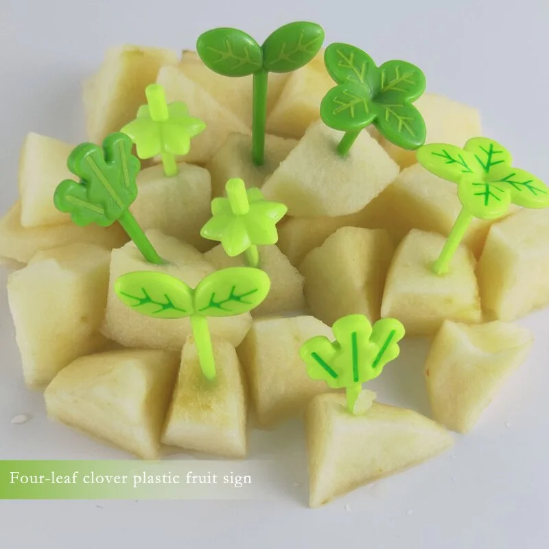 8 шт. вилка для фруктов Детская зубочистка листья прод еды пластиковое украшение