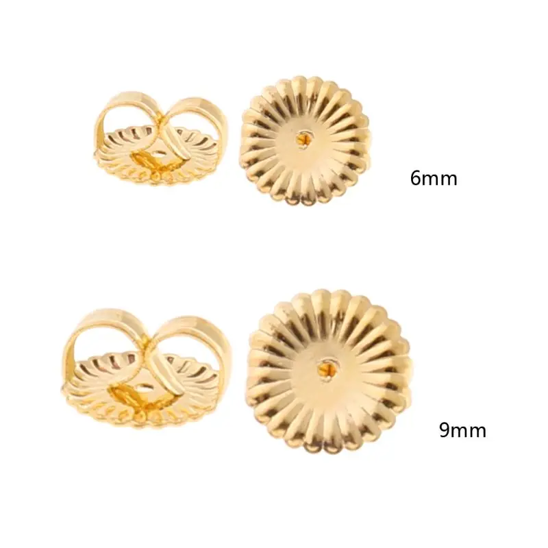 

100Pcs Gold Earring Back Replacement Secure and Comfortable with Ear Studs Locking Tension Grip Earrings Tight Nut