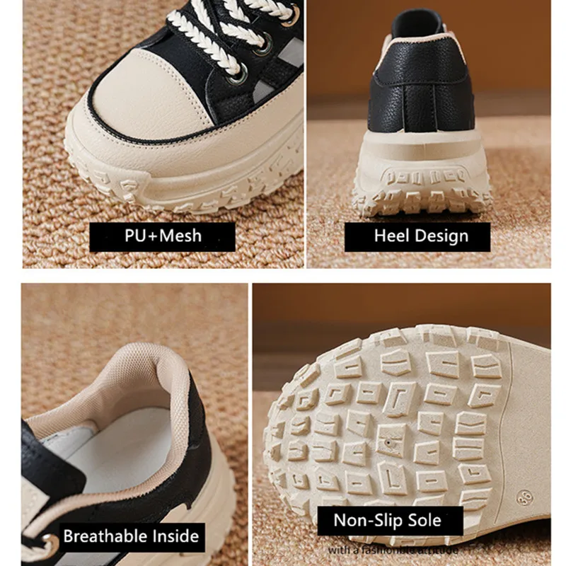 Chunky Platform Sneakers for Women High Heels Thick Bottom Vulcanized Shoes Woman Spring Summer Increase Casual Sneaker