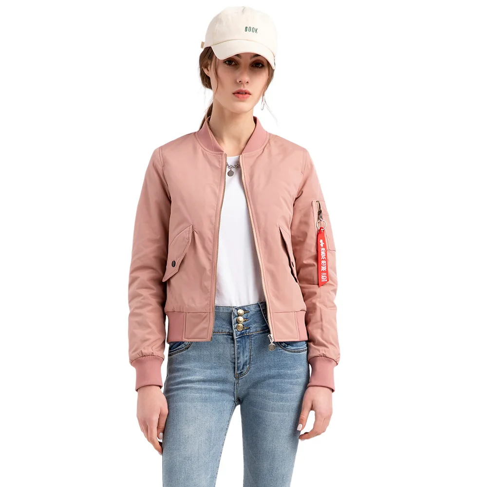 

STLLTS Fashion New Bomber Jacket Women's Baseball Jacket Spring And Autumn Flight Suit Long-sleeved Plus Cotton Jacket Women