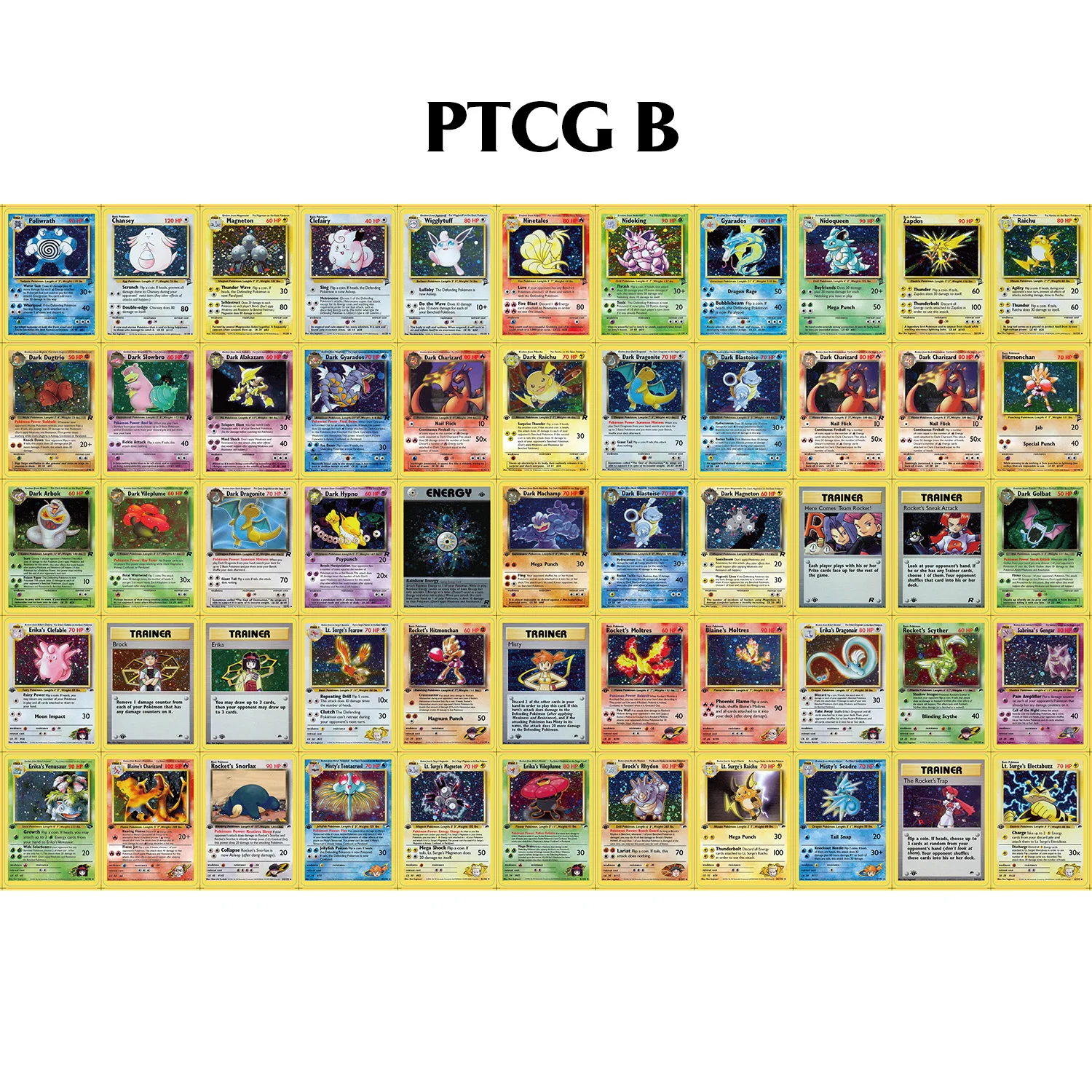 Карты PTCG Покемон голографические карты с голубой сердцевиной голографическое