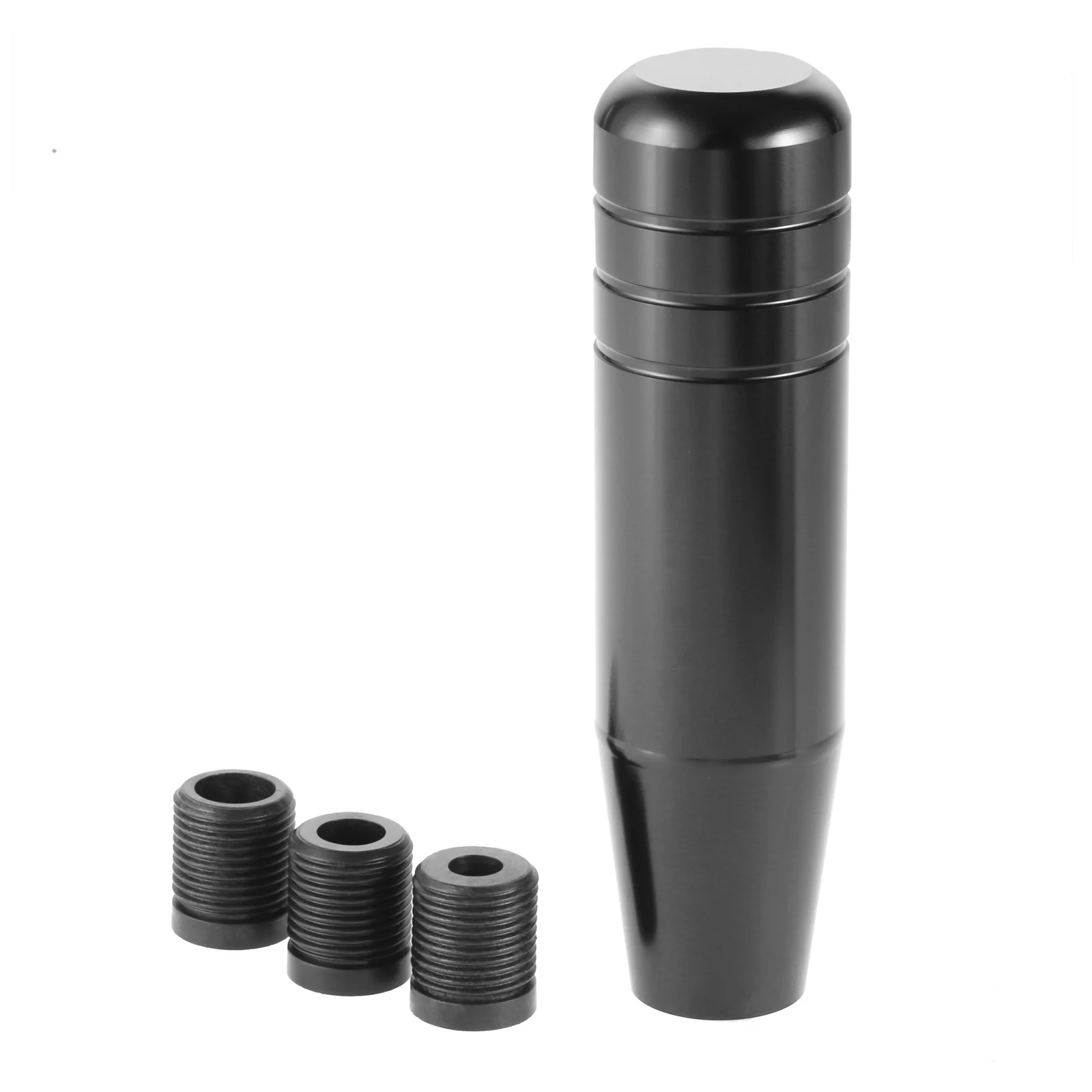 

1pc Car Gear Stick Shifter Knob Black Aluminum Manual Shift Knob Lever with 3 Adapters Universal Type Fit for Car SUV Truck RV