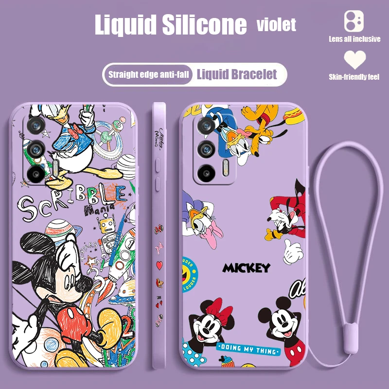 Disney семья Микки Мауса Для Realme Q5 GT Neo 5 3T 3 XT X3 C55 C30 C21Y C11 C2 Explorer Master жидкий левый Канат