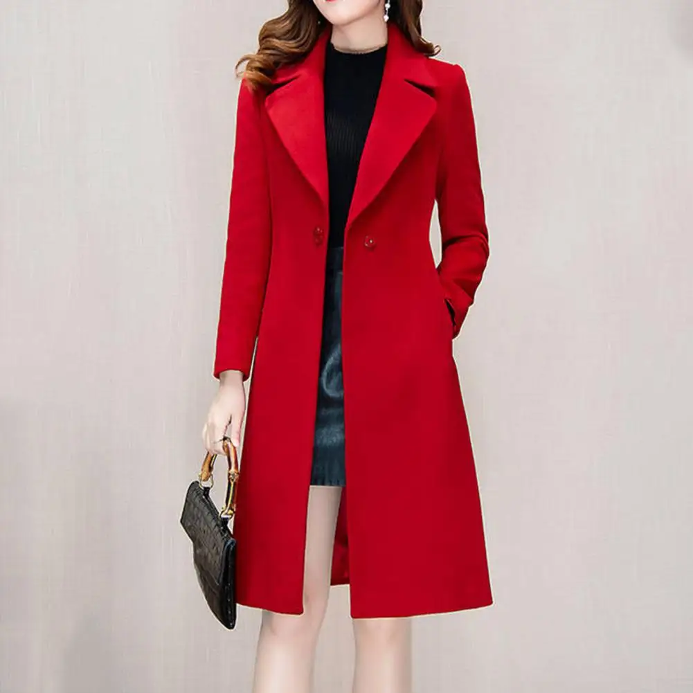 

Autumn Winter Korean Woolen Jackets for Women Overcoat Solid Color Slim Fit Windproof Mid-length Trench Coats Male chaquetas