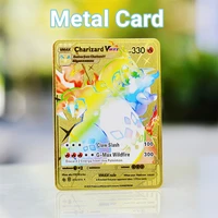 metal pokemon letters pok%c3%a9mon iron cards charizard vmax pikachu mewtwo gx pokimon gold card anime game real letter children toys