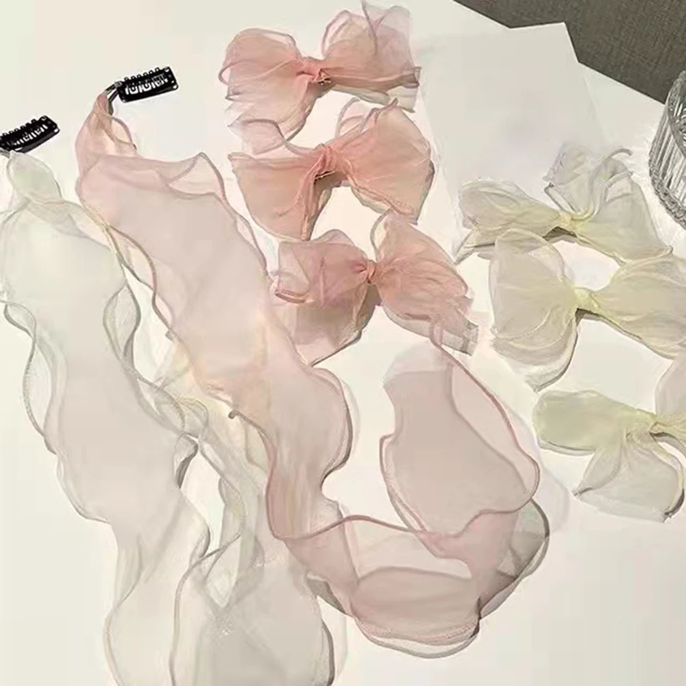 

Лента для хвоста, сетчатая повязка на голову, зажим для волос с бантом, зажим для волос с бантом и уткой, милая заколка, аксессуары для волос