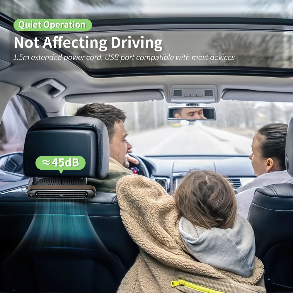 Охлаждающий вентилятор TOPEISHUNG на спинку сиденья автомобиля портативный