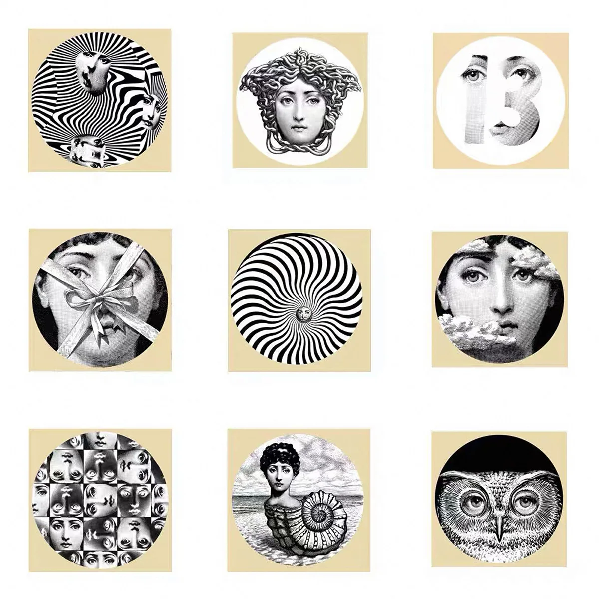 

Набор из 9 виниловых наклеек для стен