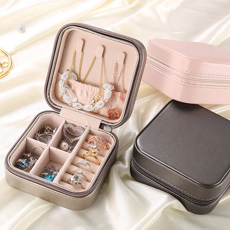 

Universal Portable Jewelry Organizer Display Jewelry Case Boxes Jewelry Box Ring Earring Storage Zipper Jewelers
