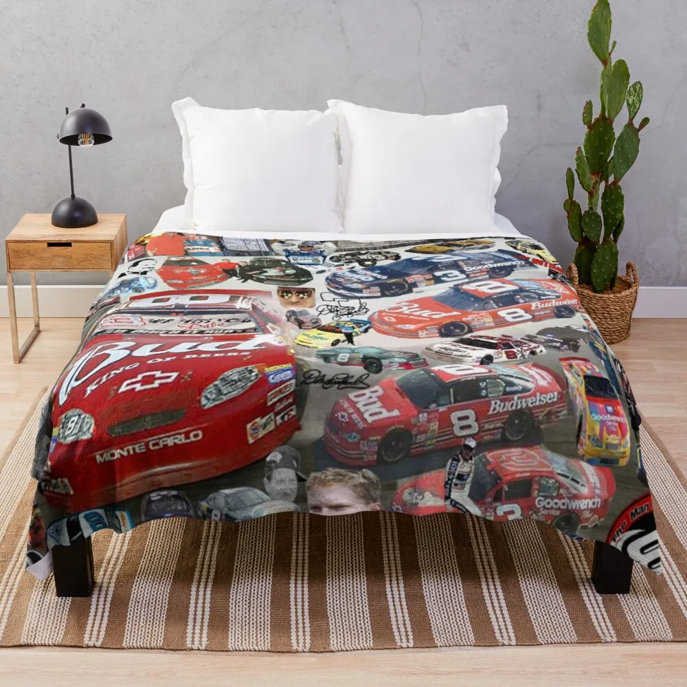 

Dale Earnhardt and Dale Jr Throw Blanket Cute Blanket Plaid Heavy Blanket Summer Cottons Dorm Room Essentials