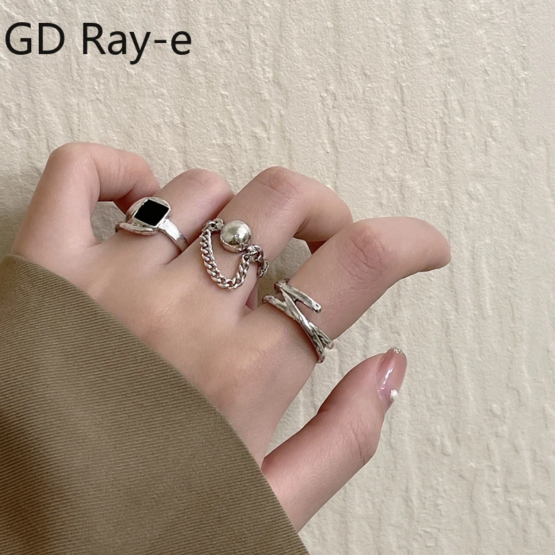 

Bohemian Silver Wide Rings Set for Women Girls Simple Chain Finger Tail Rings 2021 New Fashion Jewelry Gifts Ring Female 1533