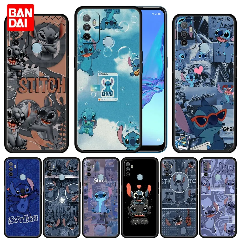 

Cover Case for Oppo A53 A52 A3s A5s A9 A15 A31 A54 A74 A93 A94 F19 Pro 4G 2020 Thin Capinha Full Phone Korea Stitch Cartoon