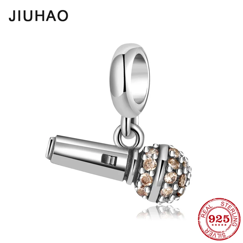 Microphone New 925 Sterling Silver High Quality Zircon Pendant Charms DIY Beads Making Fit Original Bracelet Jewelry Pendants