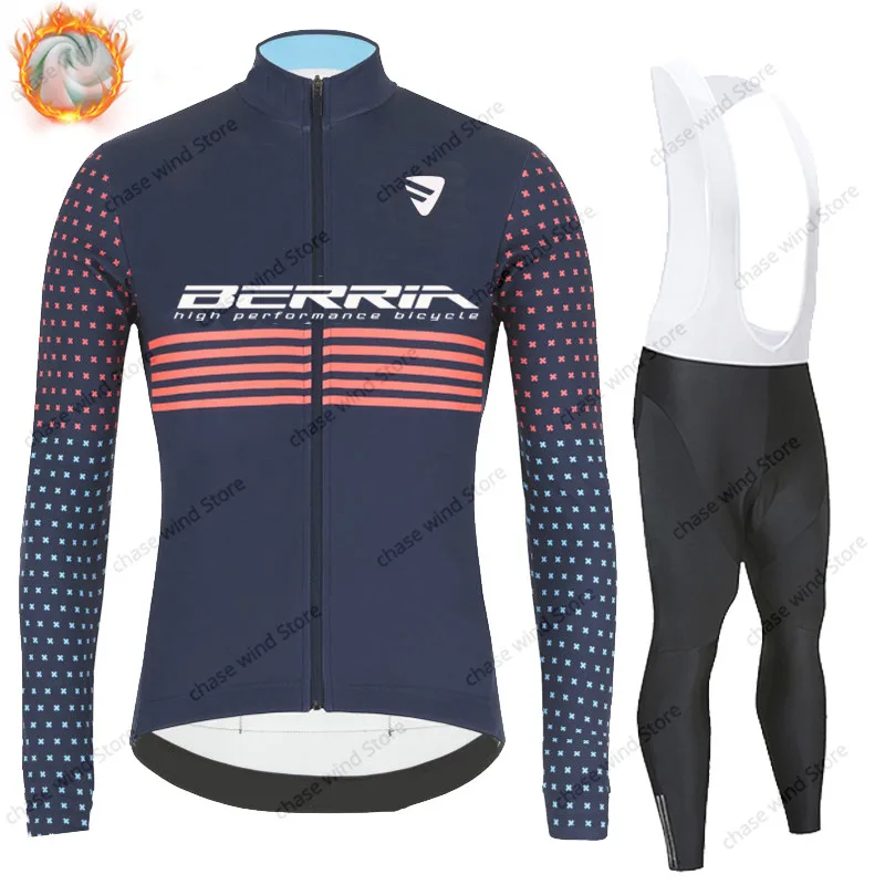 

Мужская Зимняя Теплая Флисовая одежда для велоспорта, костюм из Джерси с длинным рукавом для езды на велосипеде, комбинезон для горного велосипеда, спортивная одежда с длинным рукавом BERRIA, 2022