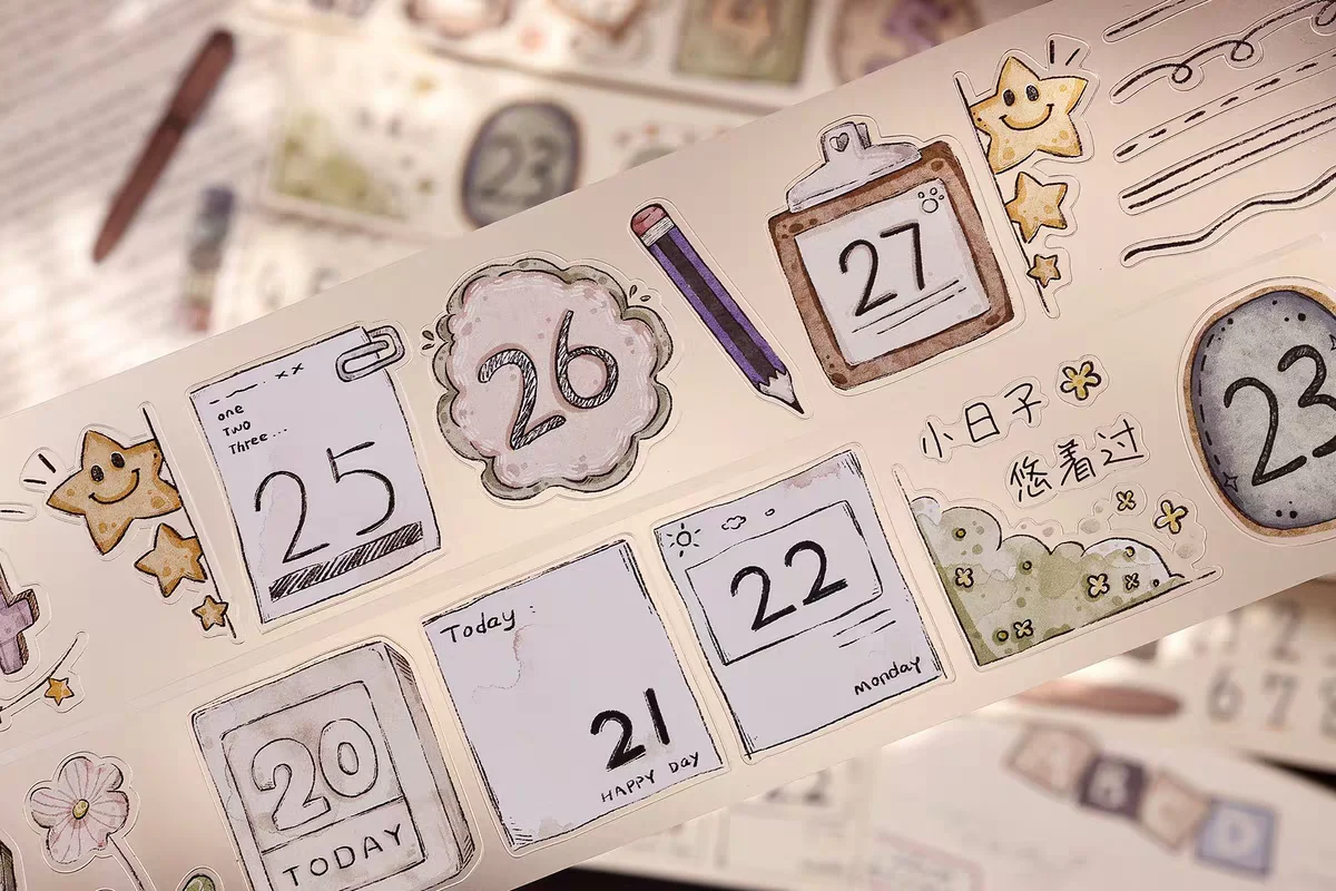 Винтажная лента Washi Pet с цветочным принтом