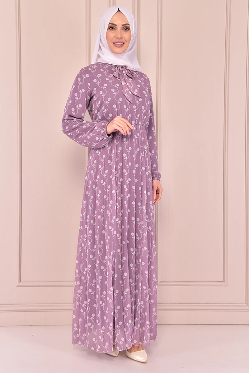 

Laces Chiffon Dress Lilac TKN7365