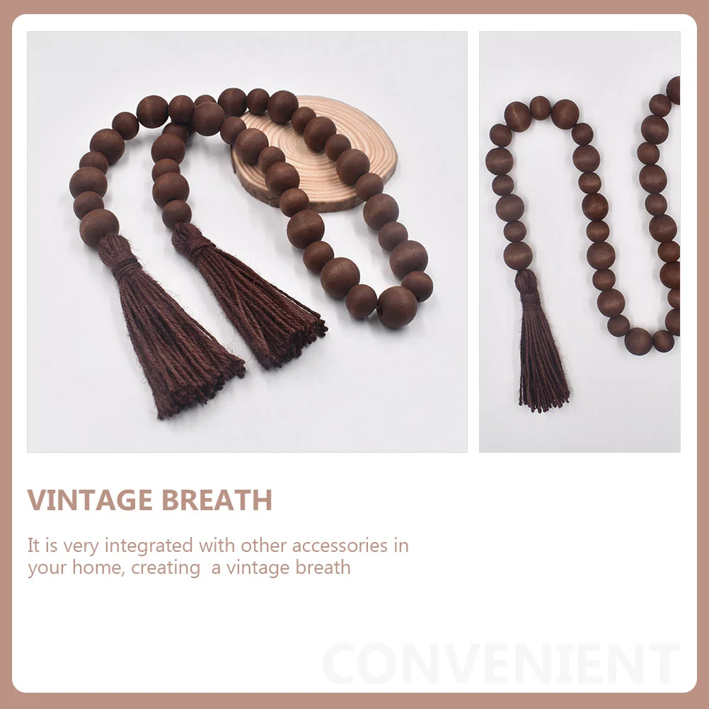 Шпагат кисточка бусины гирлянда креативный деревянный простой кулон из бисера