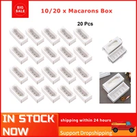 20pcs white macaron box cake box with window paper packing box macaroon packing box dessert transparent macaron packaging boxes