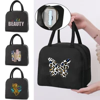 fashion lunch bag insulated thermal wild print breakfast box bags women portable hand pack picnic travel products bento pouch