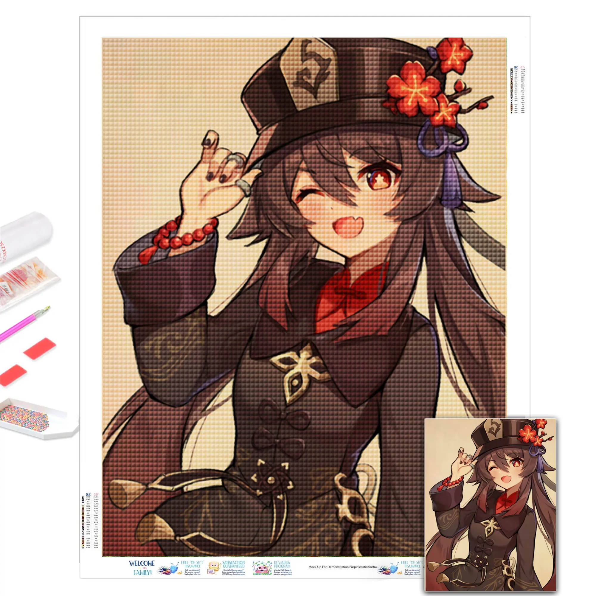 

Набор для алмазной вышивки аниме Genshin Impact, алмазная мозаика 5D «сделай сам», набор для домашнего декора