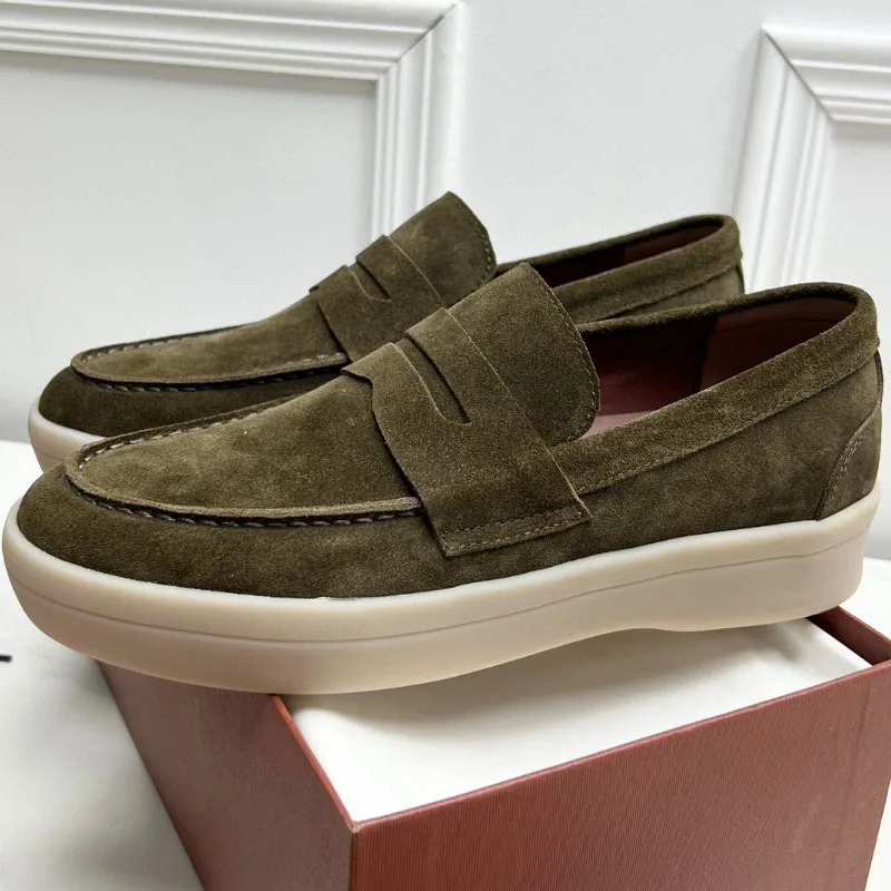 

New Luxury Men's Walk Loafers Shoes 2023 Winter High Quality Brand Designer Casual Suede Leather Loafers Shoes For Men