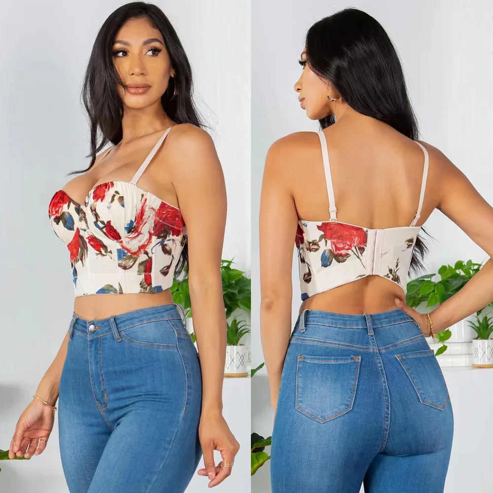 Fashion Tank Top Women Blusa Sexy Corset Woman Clothing Push Up Bustier Casual Ladies Bra Club y2k Crop Tops Ropa Mujer Camisole