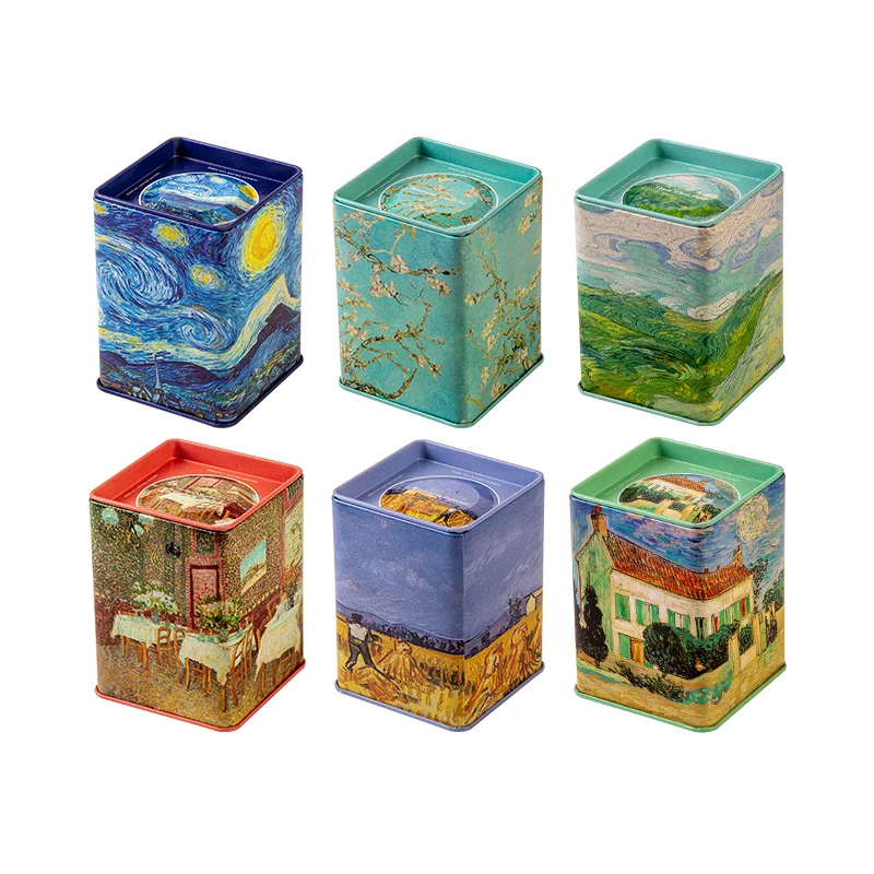 

Middle Size Van Gogh Famous Painting Iron Material Tea Canister