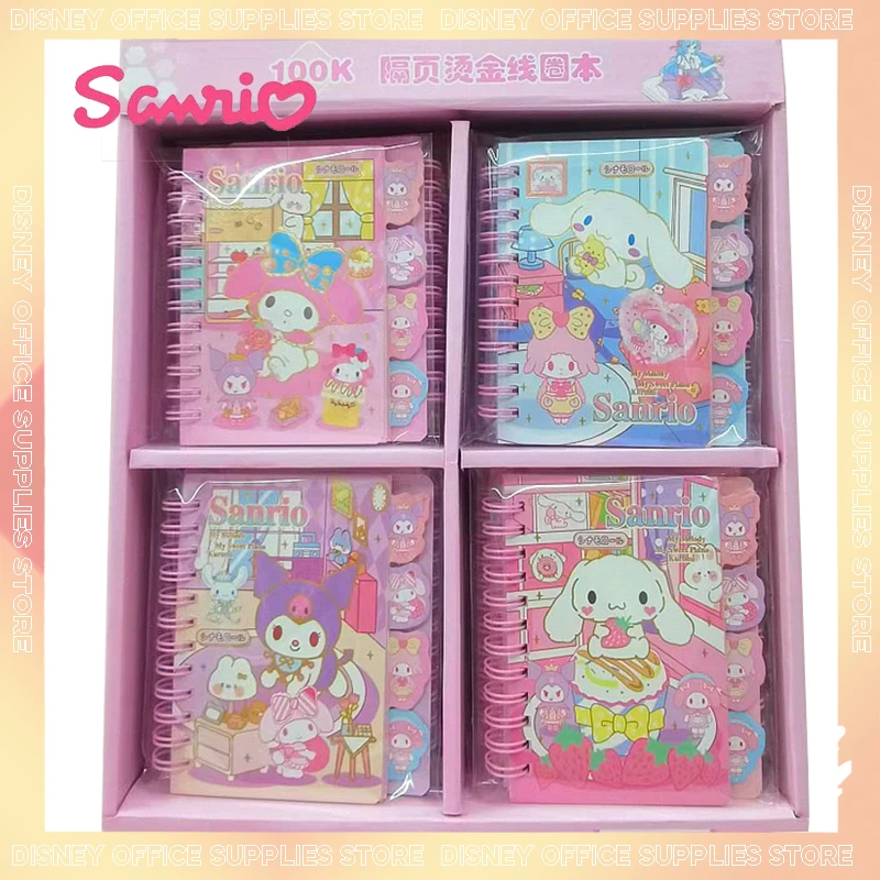 

4-24pcs Sanrio Notebook Melody Kuromi Cinnamoroll Portable Planner Daily Weekly Agenda Notepad Stationery Office School Supplies