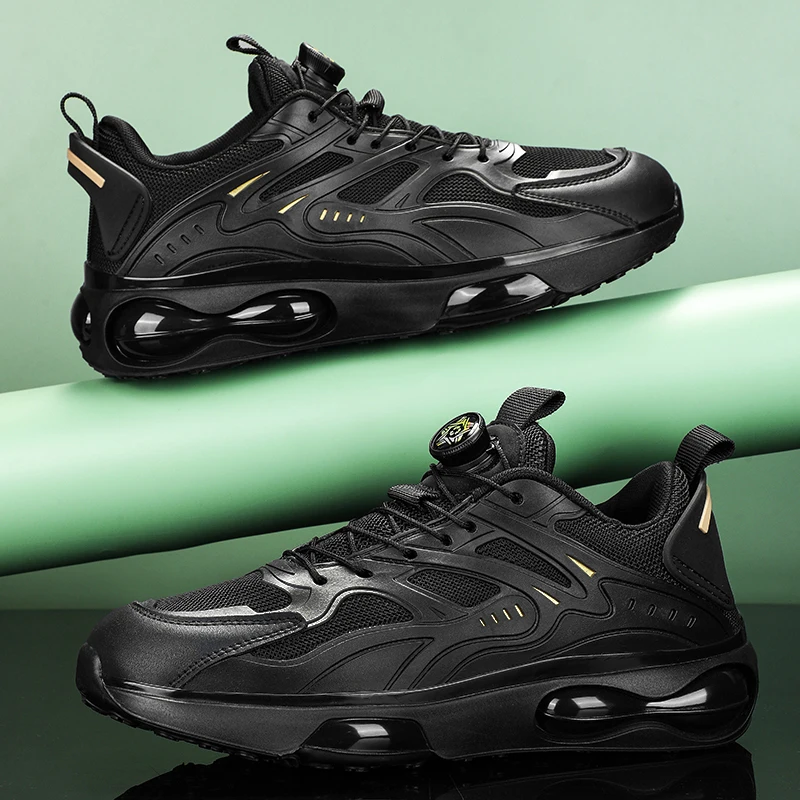 27/5000 черные мужские кроссовки на воздушной подушке осенние дышащие 2024 новые