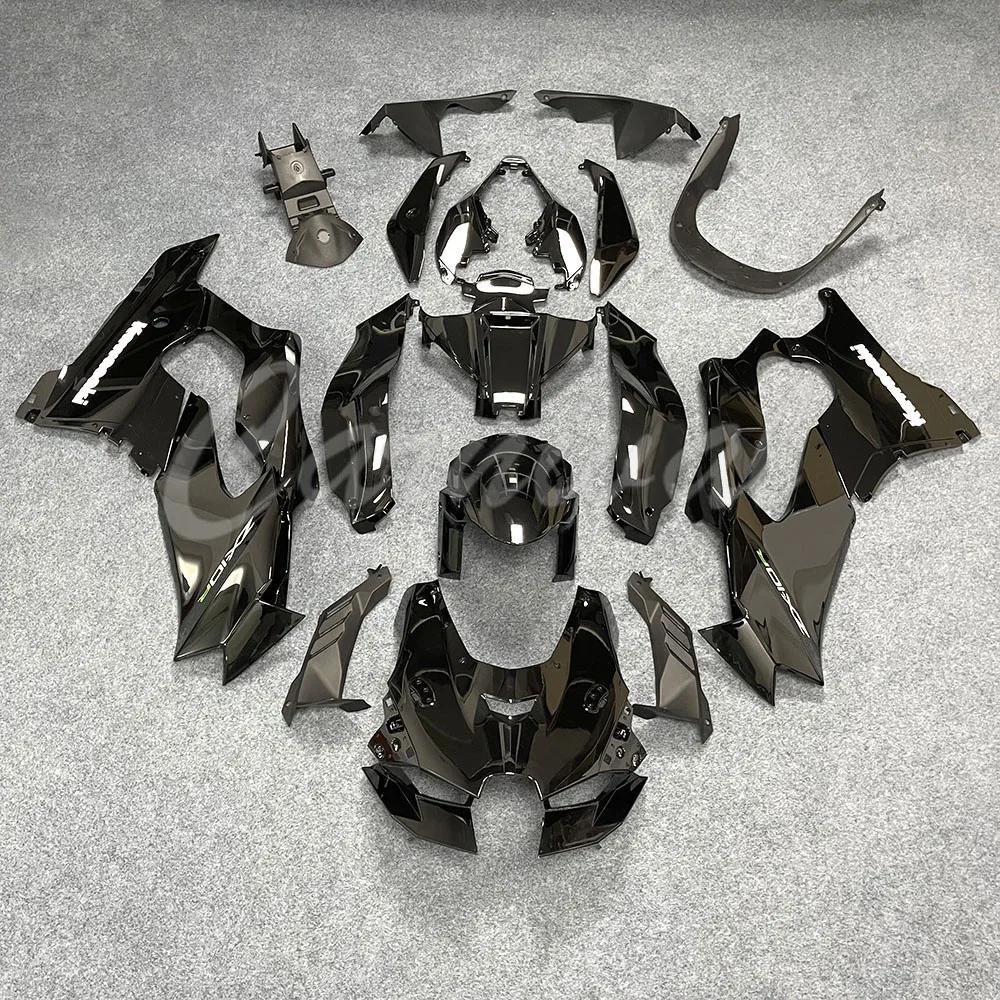 

For Kawasaki ZX-10R ZX10R ZX10 R 2021 2022 2023 Motorcycle bike Fairings Kit ABS Spray Body Glossy black Panigale accessories
