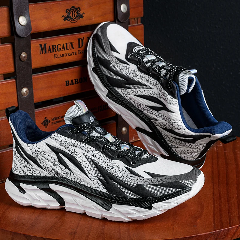 Mens Basketball Shoes Fashion Flame Totem Breathable Trend Sports Shoes Comfortable Cushioning Hot Sell Sneakers