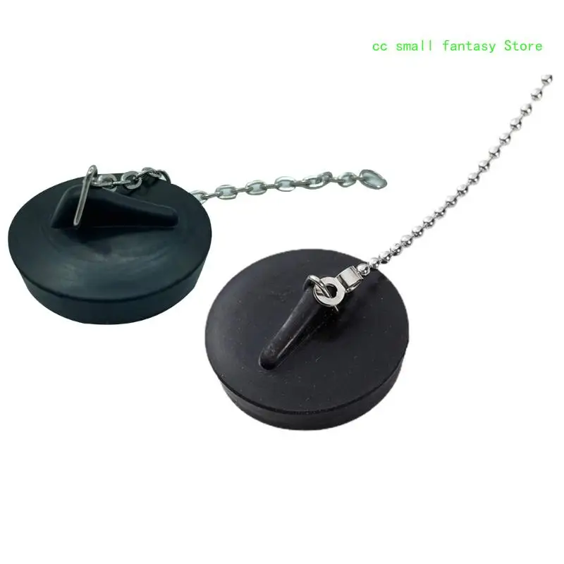 

R3MA Flexible Rubber Bath Plug with Chain Reliable Bathroom Sink Plug Easy to Use Stopper for Kitchen & Bathroom Sinks