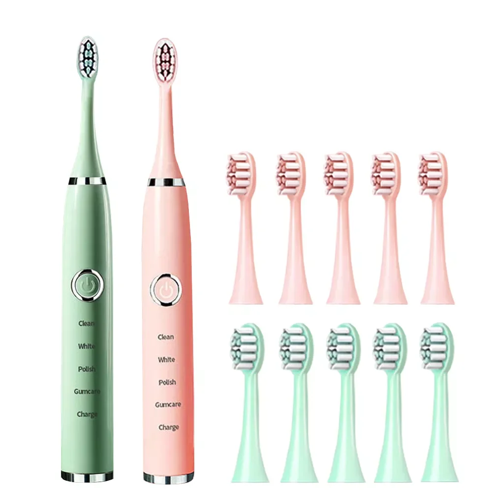 

Newest Sonic Toothbrushes for Adults Kids Smart Timer Rechargeable Whitening Toothbrush IPX7 Waterproof 4 Brush Head