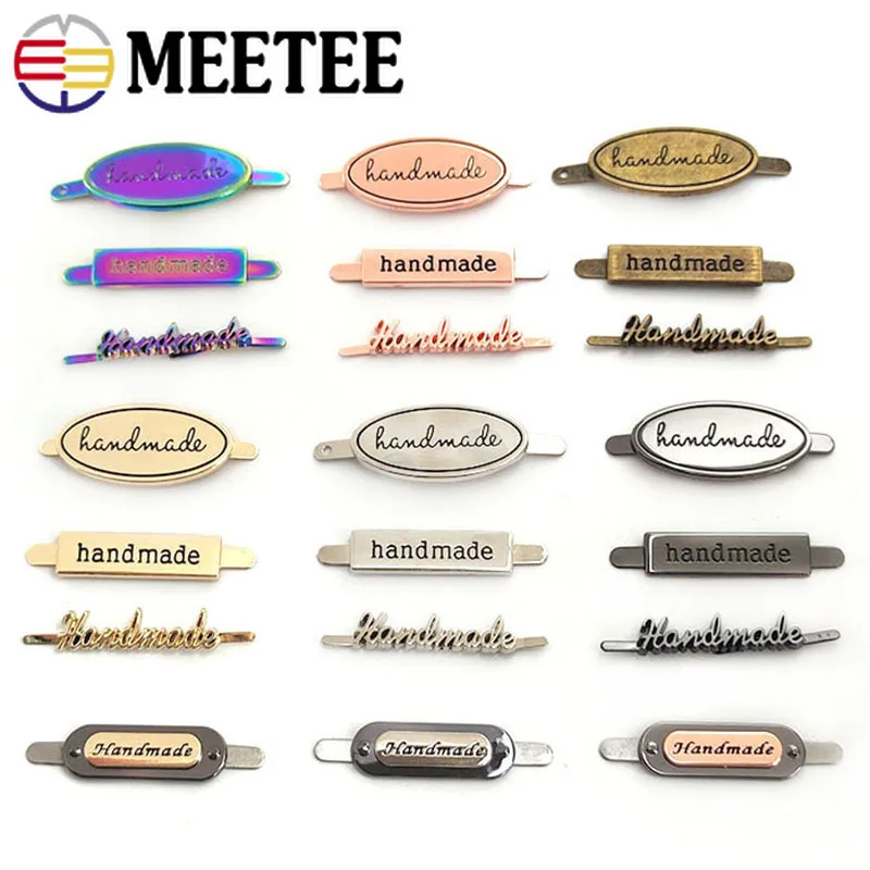 10/30Pcs Meetee Handmade Metal Bag Labels Pin Buckle Handcraft Mortise Clasp Webbing Decor Tag Button DIY Hardware Accessories