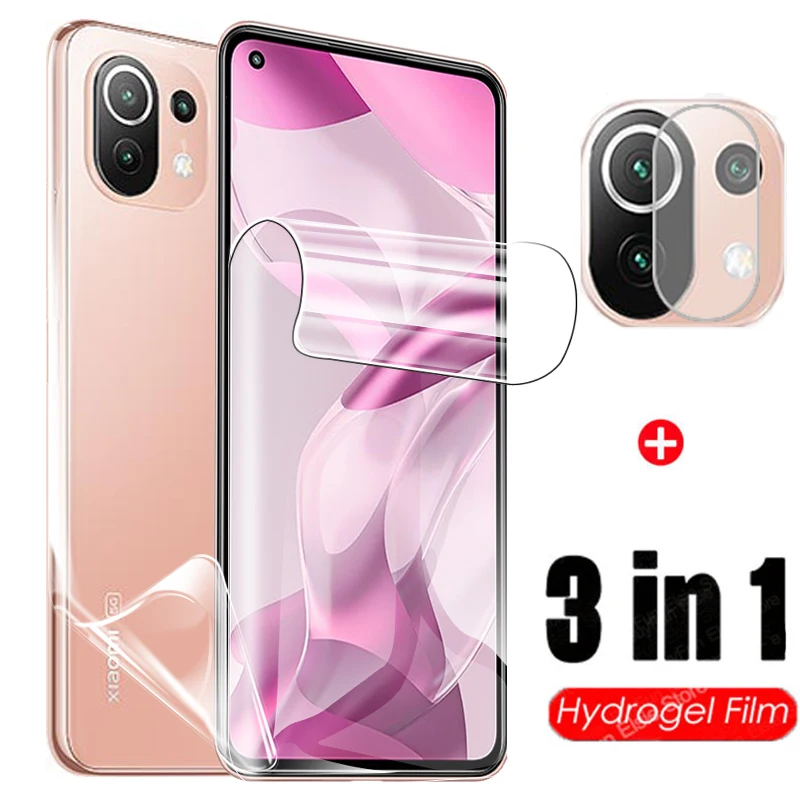 

Гидрогелевая пленка 3 в 1 для Xiaomi Mi 11 Lite 5G NE, Защитная пленка для экрана, пленка для задней линзы для Mi 11T Pro 11, ультразащитная пленка, не стекло