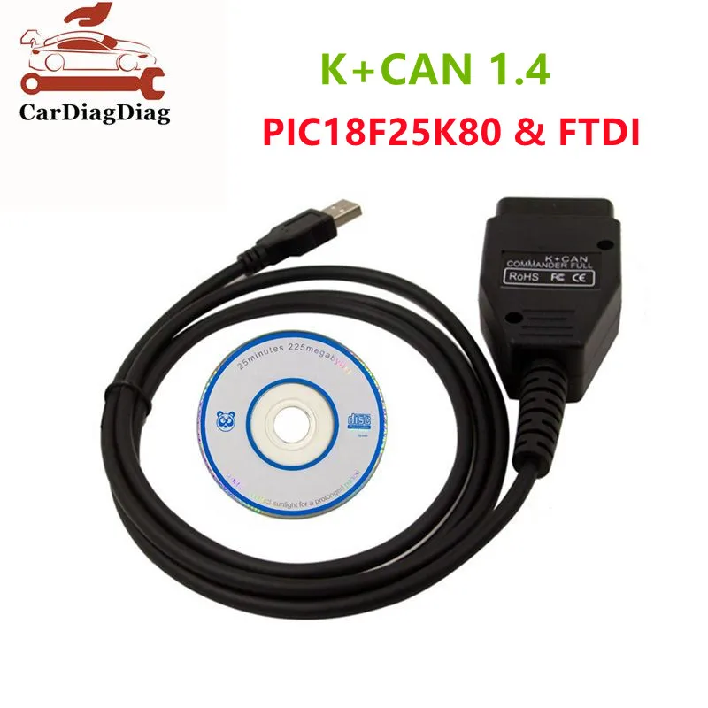 

Диагностический сканер OBDII для VAG K + CAN Commander 1,4, кабель для VAG 1,4