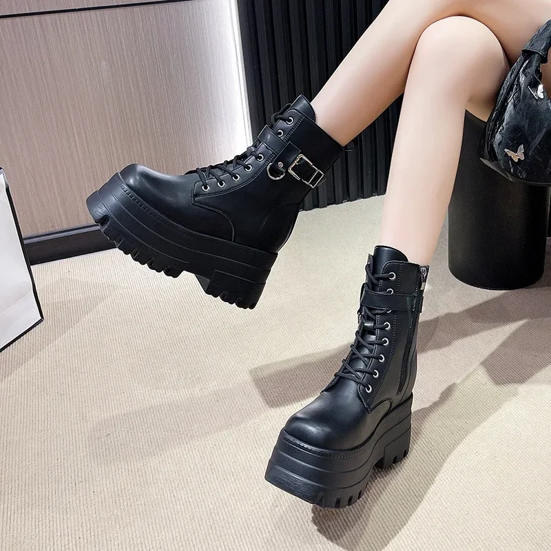 2024 женские ботильоны Челси на платформе в стиле панк готика новый рок эмо