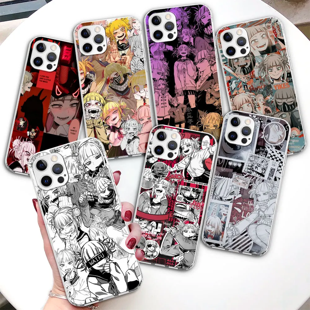 

Прозрачный чехол для телефона iPhone 14 13 12 Mini 11 Pro Max, чехлы XR XS 7 8X6 6s Plus SE 2020, чехол из ТПУ с аниме Himiko Toga Boku