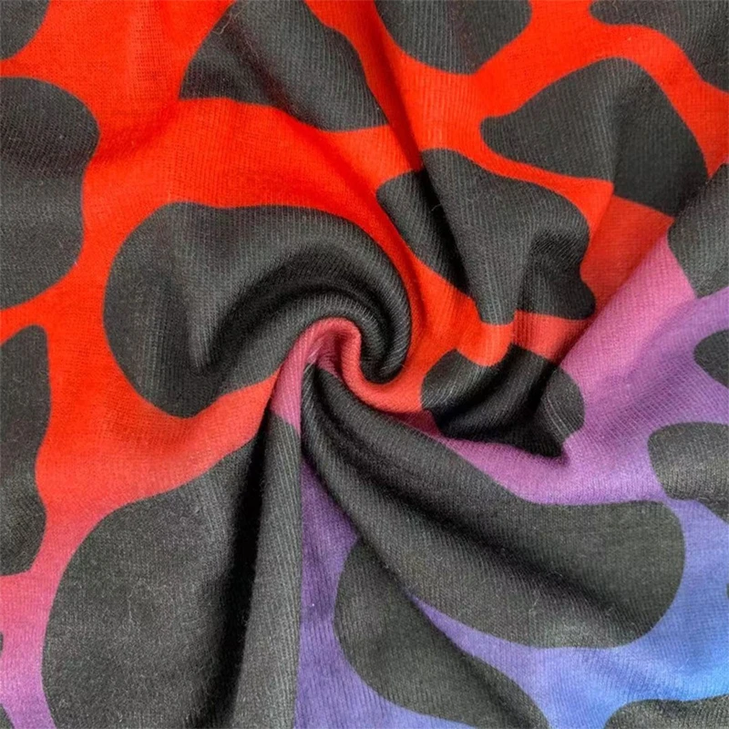 

573B Gradient Rainbow Leopard Print Midi Dress Women Package Hip Bodycon Party Gown