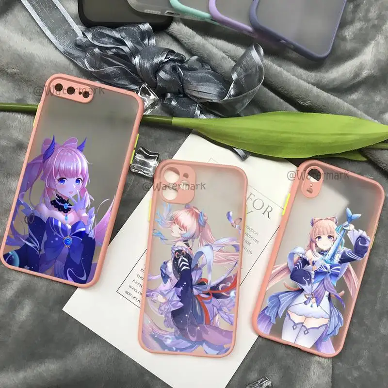 

Genshin Impact Sangonomiya Kokomi Phone Case For IPhone 13 12 11 Pro Mini Max Xs Xr X 8 7 Plus Pink Matte Translucent Coque