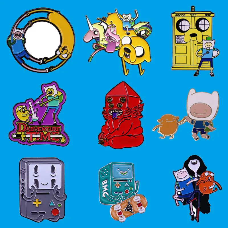 

Superior Quality Adventure TV Enamel Pins Game Console Brooch Couple Princess Bubblegum Death Badge Cartoon Decor Jewelry Gifts
