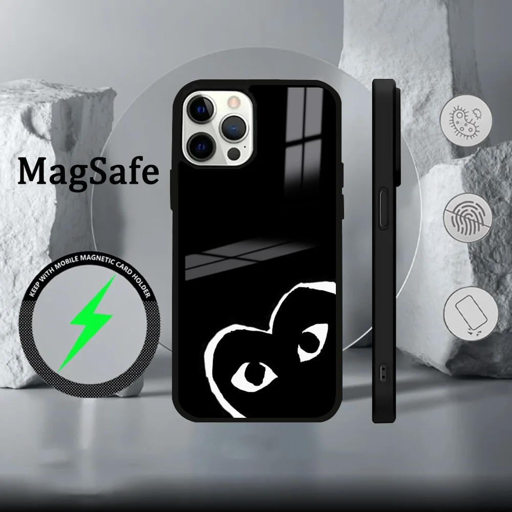 Фото Чехол для телефона с сердечком для IPhone 16 15 14 13 12 11 Pro Max Plus Mini Magsafe №4