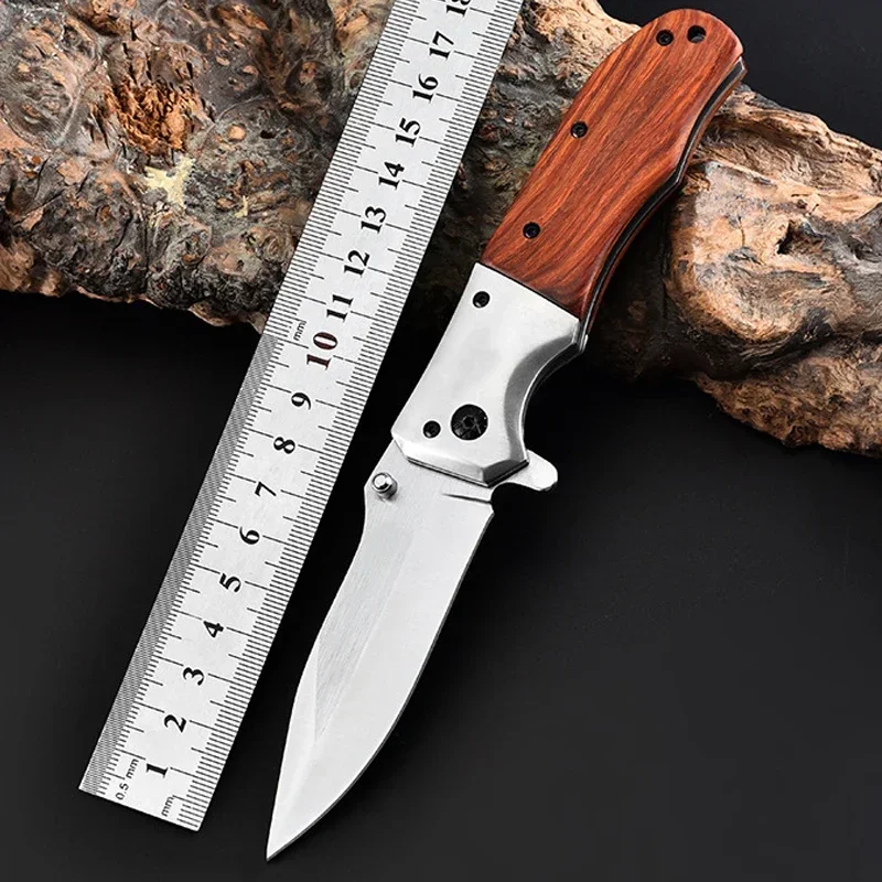 Складной нож 7Cr13 с рукояткой из розового дерева Универсальный Тактический