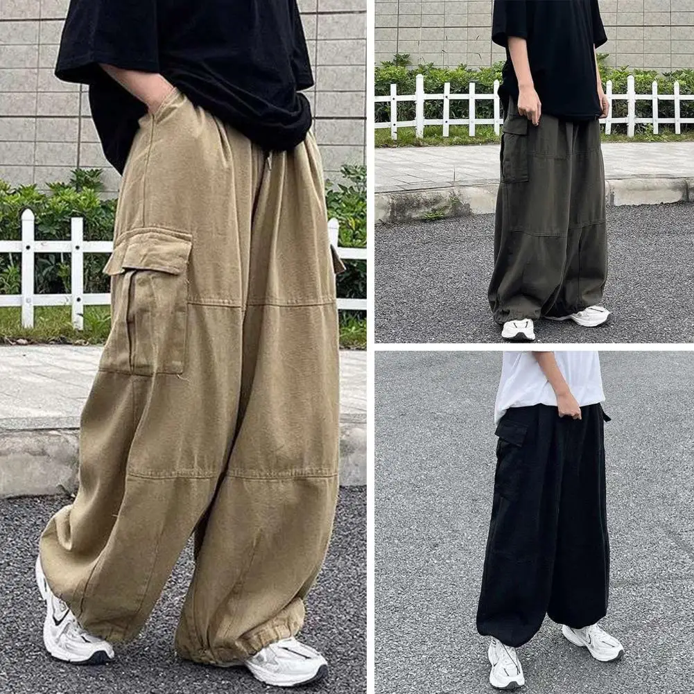 

Trendy Drawcord Leg Opening Pants Men Pants Four Seasons Everyday Wear