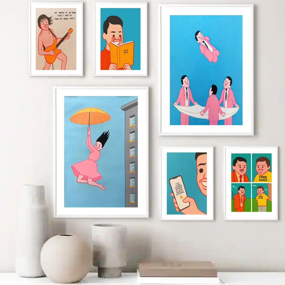 

Joan Cornella Music Motorcycle Dark Humor Wall Art Canvas Painting Nordic Poster And Prints Wall Pictures For Living Room Decor