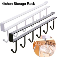 Hooks Iron Shelf Storage Clothes Hanging Racks Kitchen Organizer Cabinet Glass Mug Holder Rack Home Cup Hanger